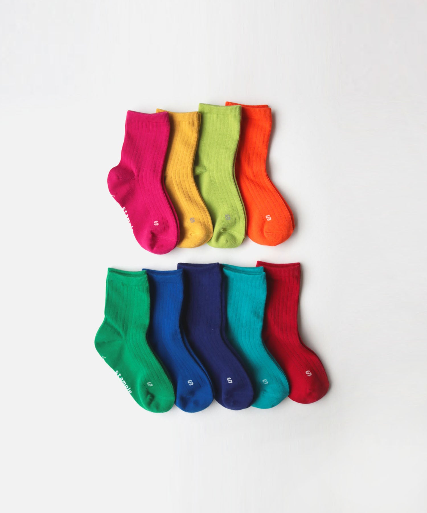 【1P】ポイントカラー キッズ クルーソックス