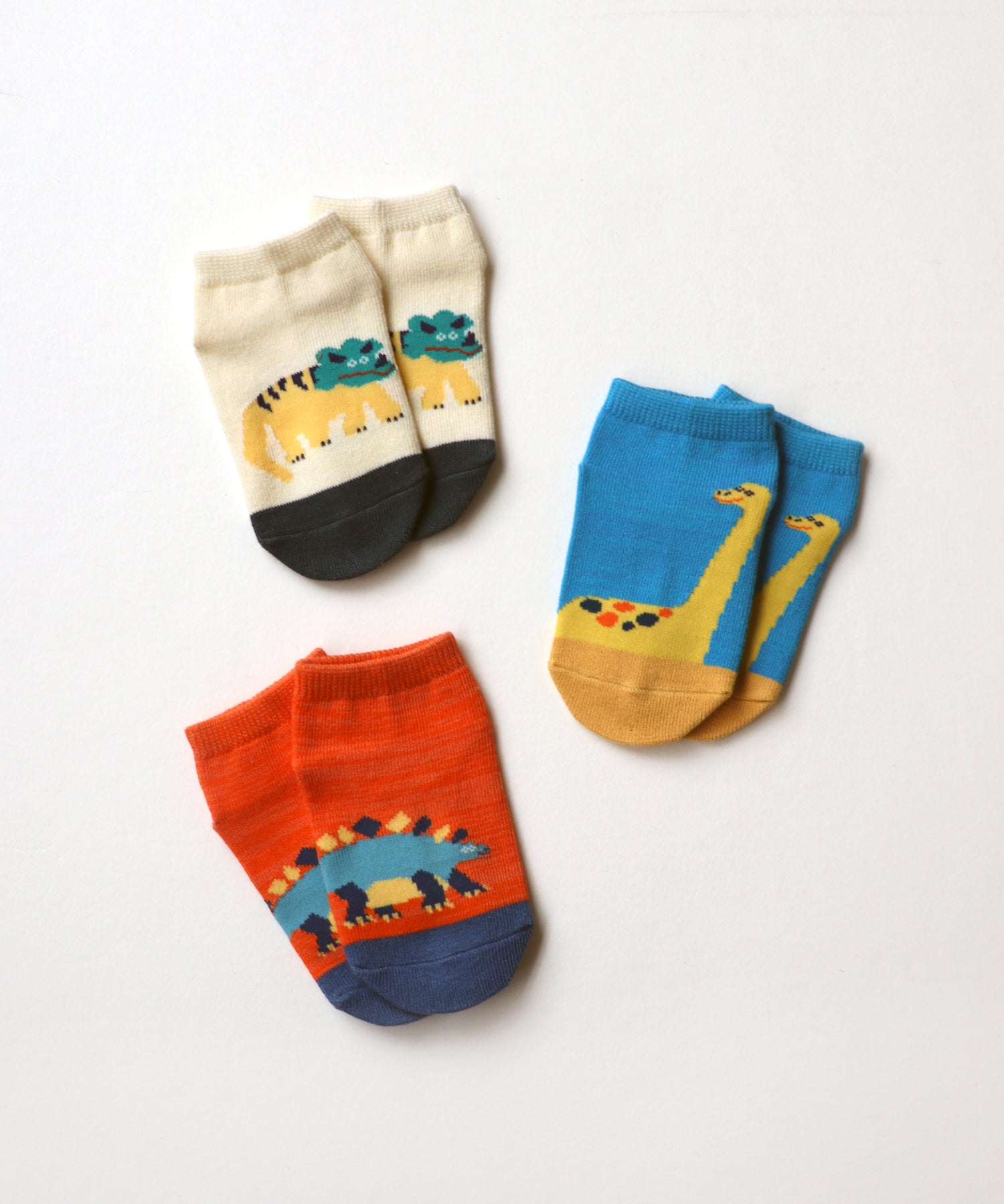 【3足組】ゆるゆるダイナソー 園児アンクルソックス