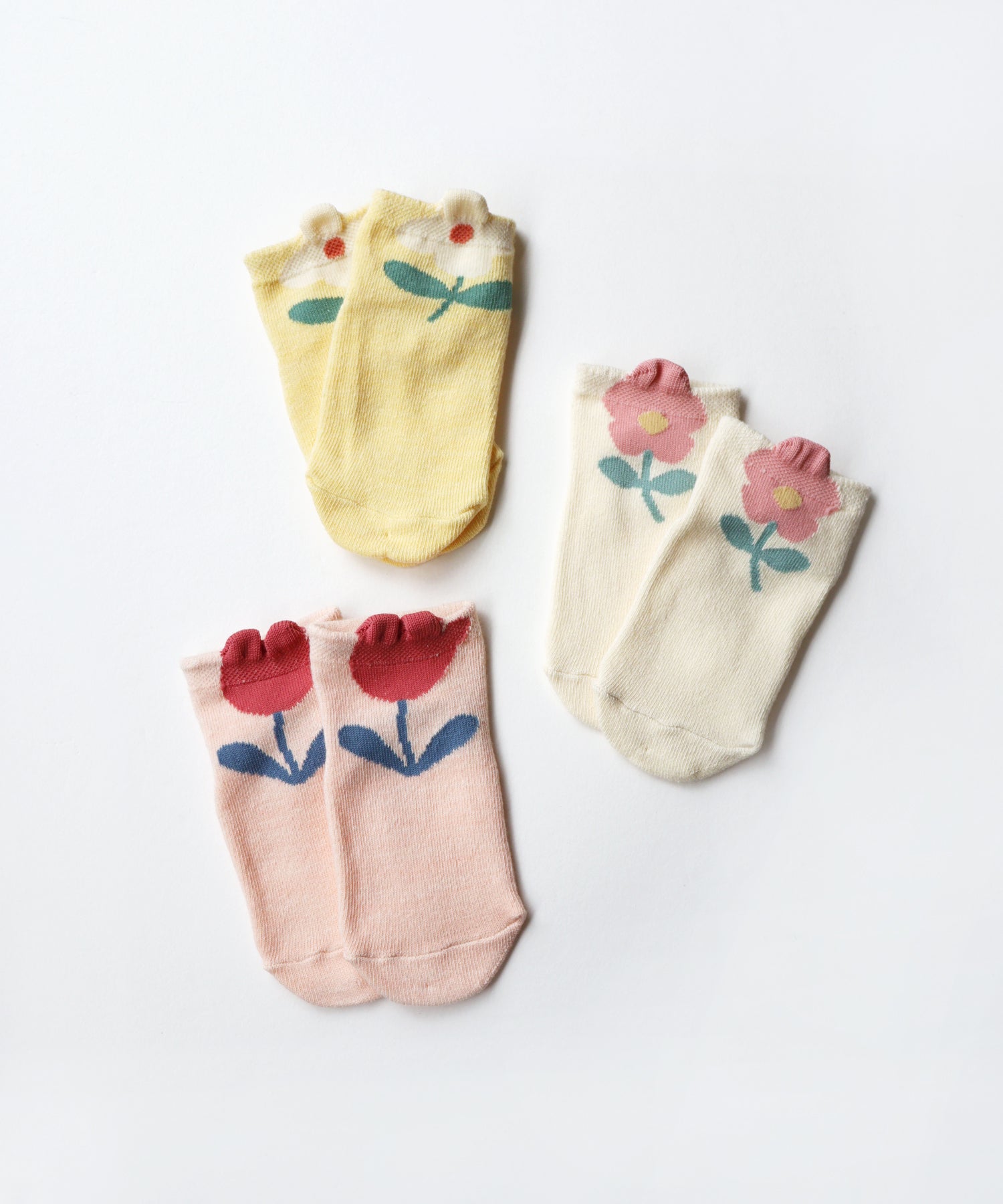 【3足組】ポッピンフラワー 園児ソックス