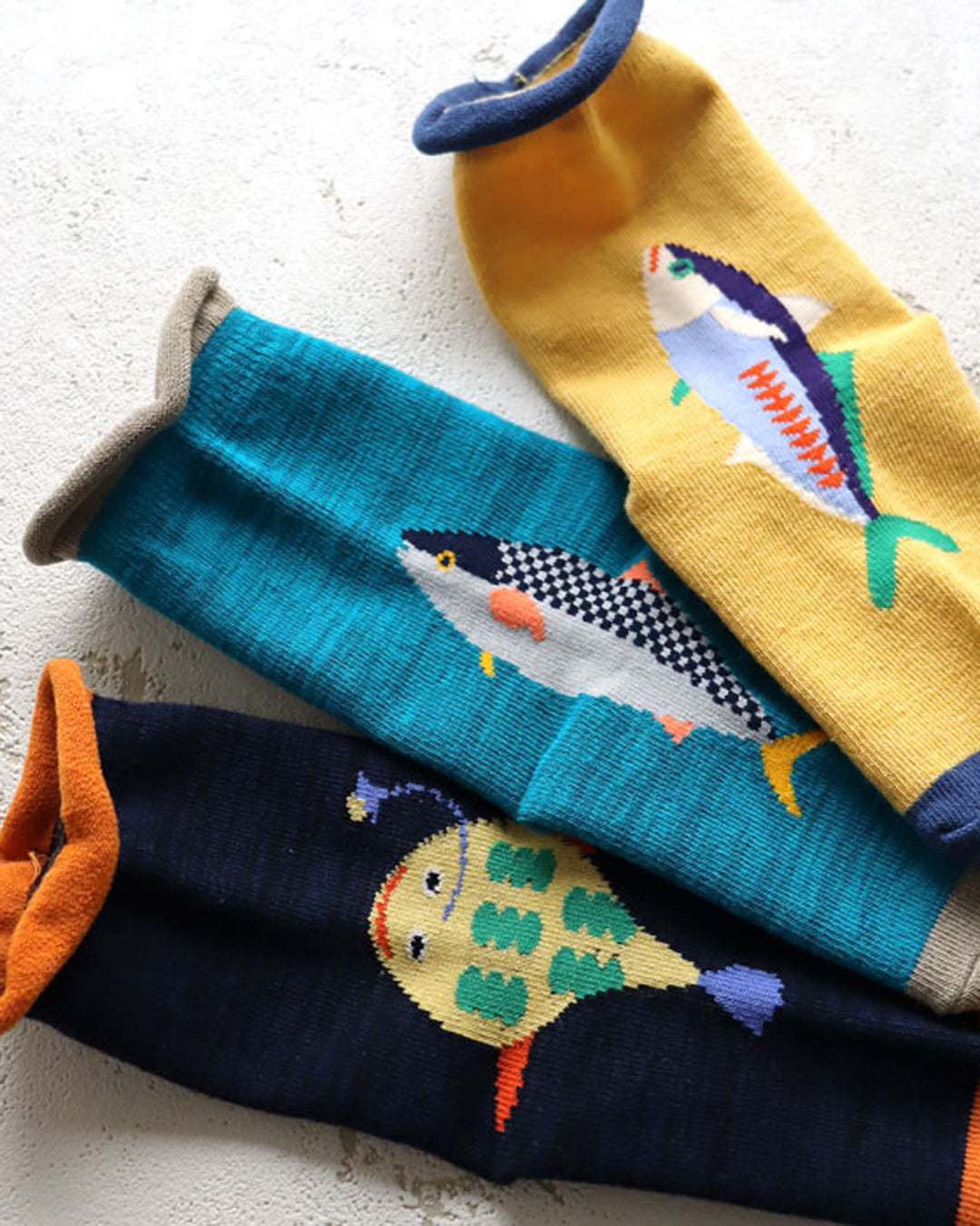 【3足】おさかな キッズクルーソックス