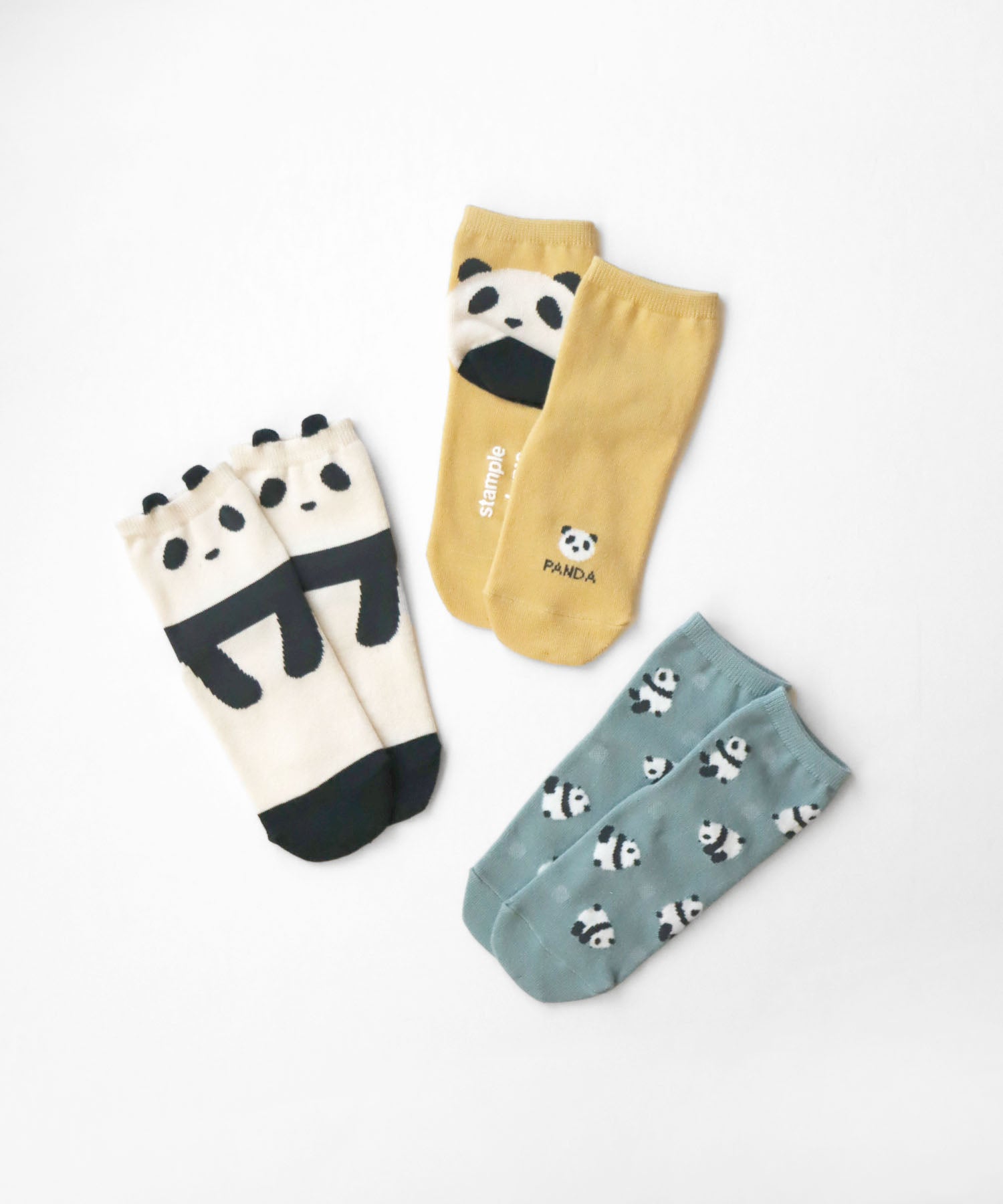 【3足組】パンダ キッズ ショートソックス