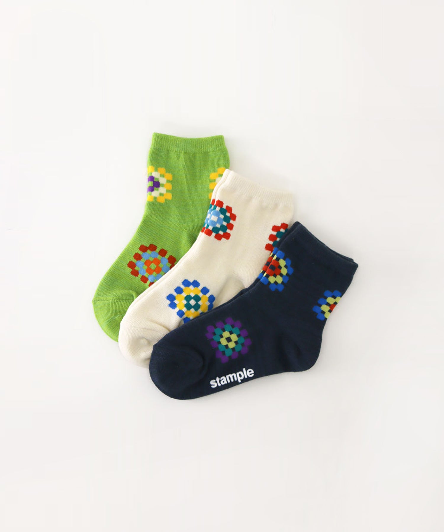 【3足組】クロシェモチーフ キッズショートソックス