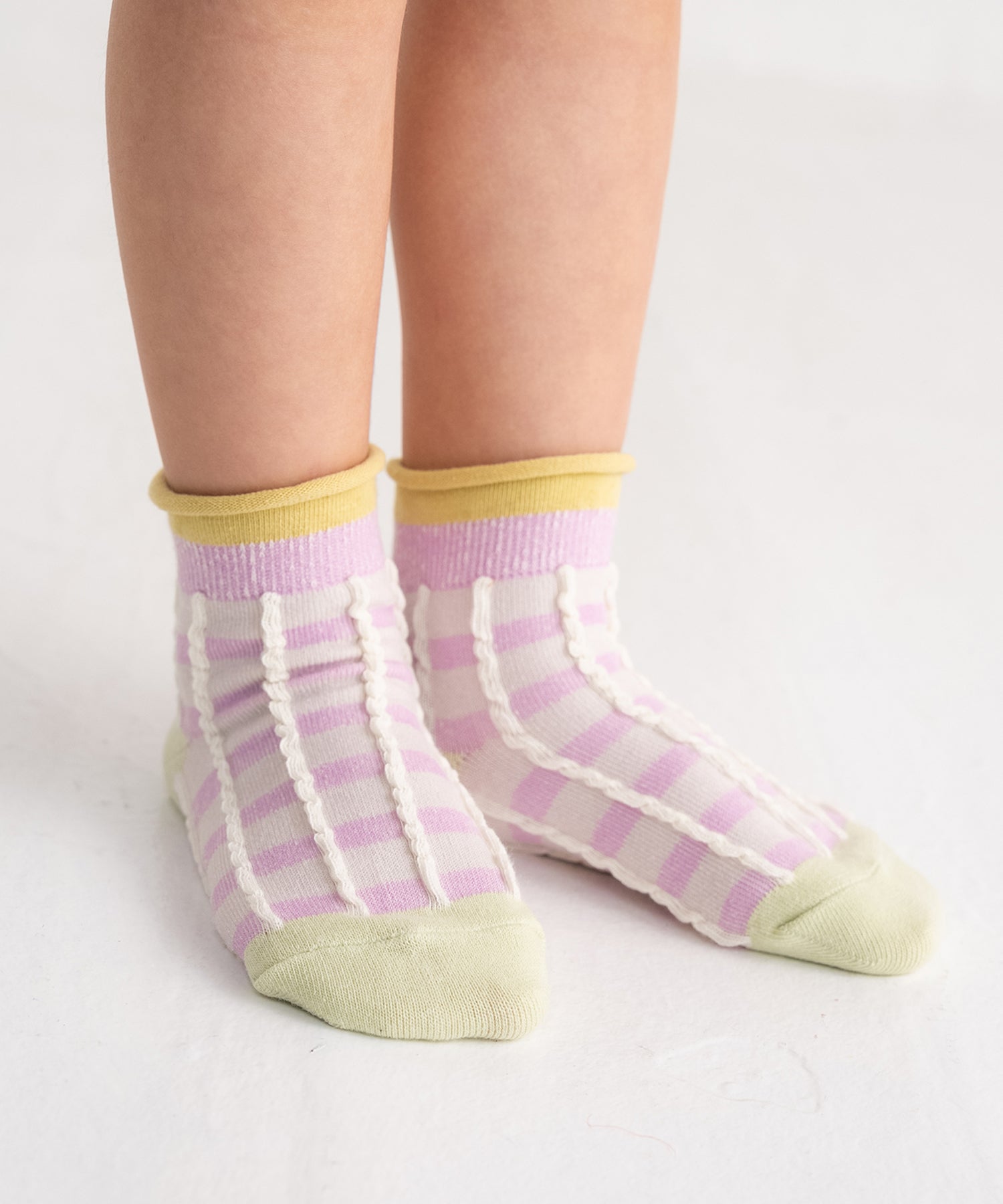 【3足組】ふっくらチェック キッズショートソックス
