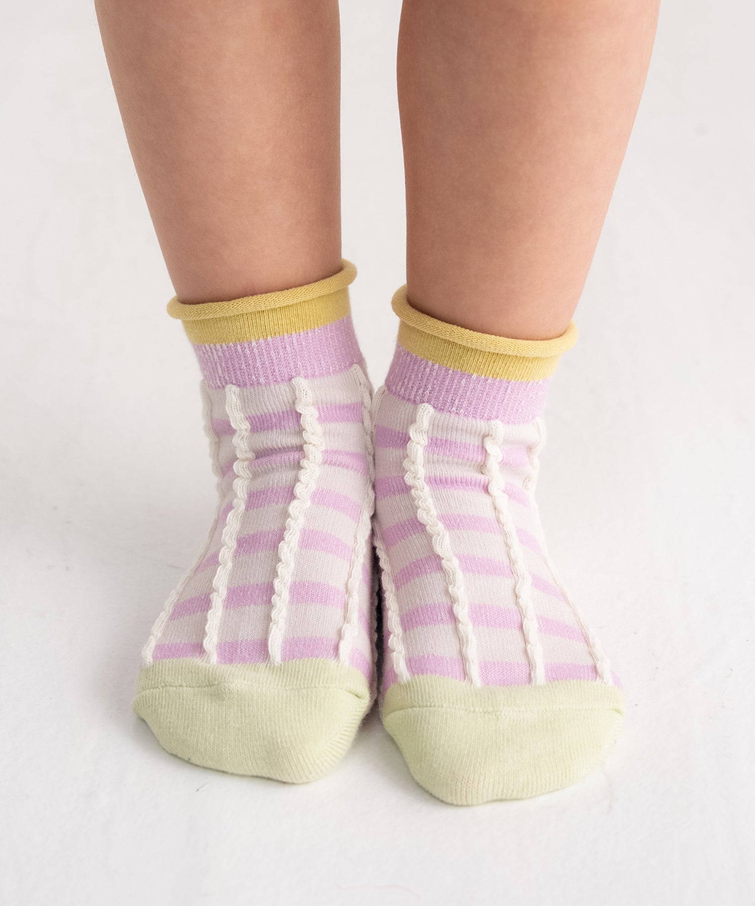 【3足組】ふっくらチェック キッズショートソックス