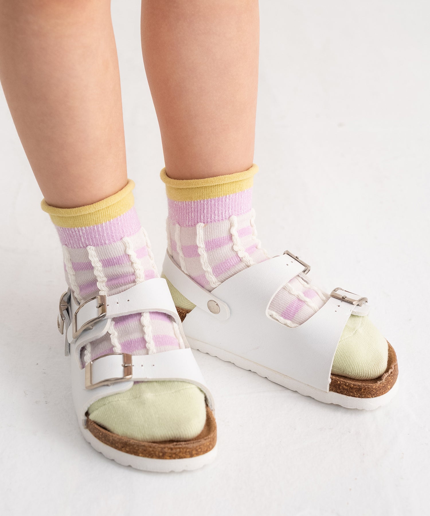 【3足組】ふっくらチェック キッズショートソックス