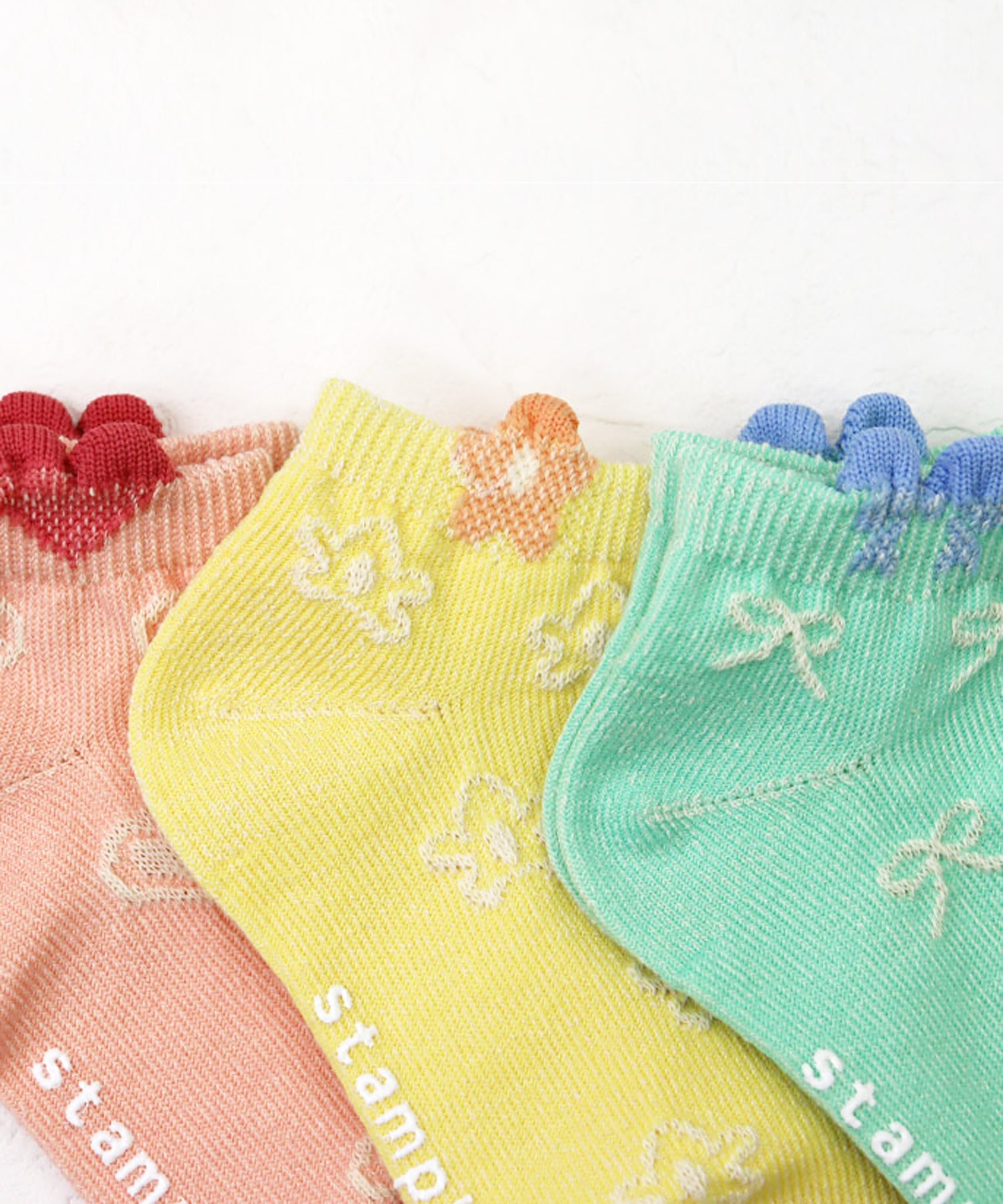 【3足組】ガールズモチーフ キッズ アンクルソックス