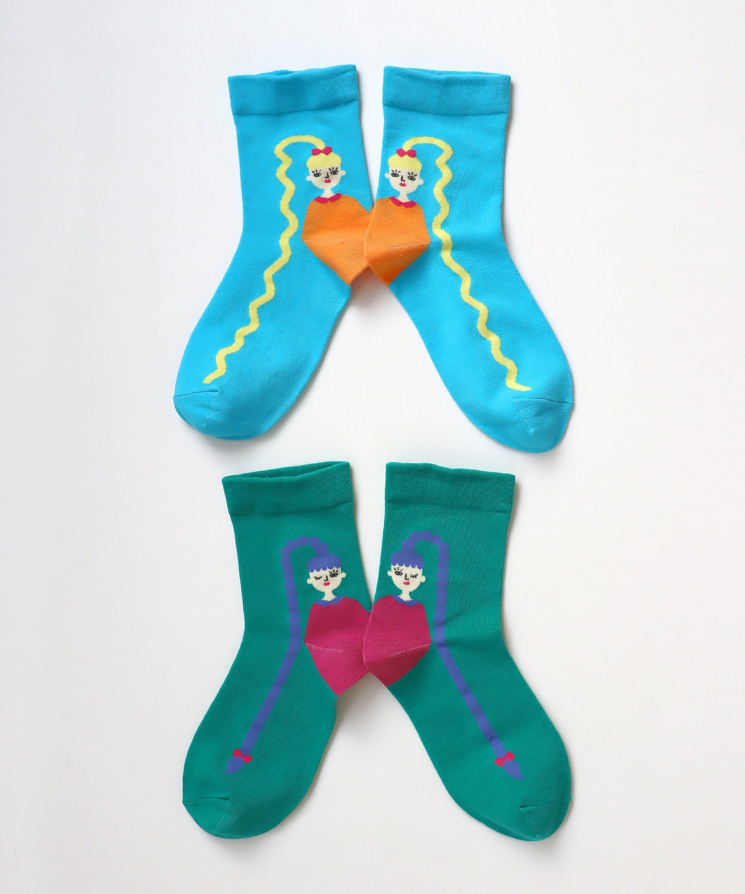 〈TIME SALE〉【2足組】ロングヘア―ツインズ ショートソックス