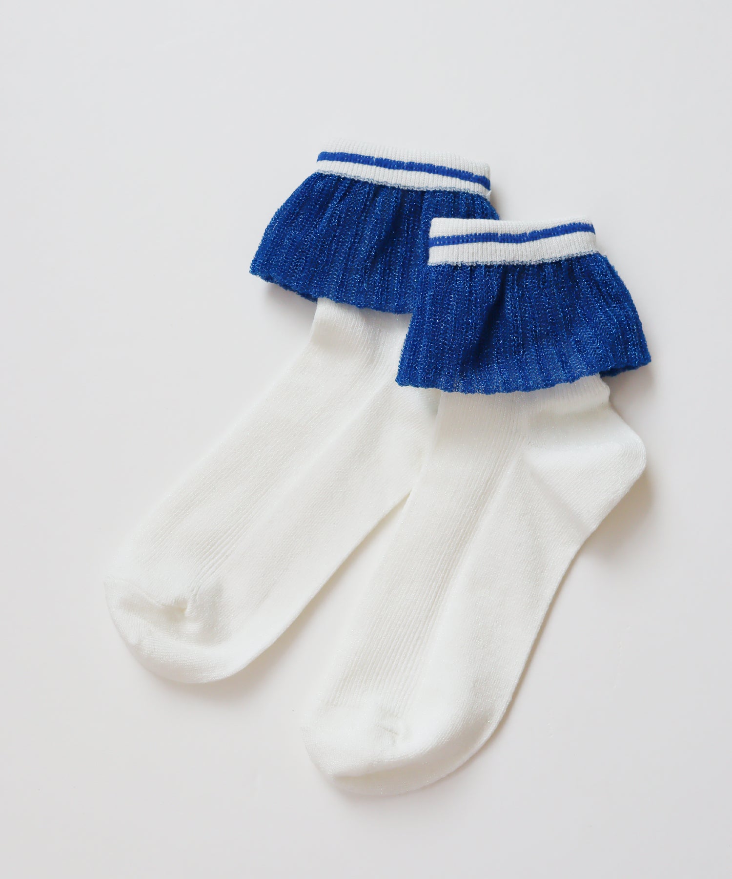 〈TIME SALE〉【2足組】シャイニーフリル ショートソックス
