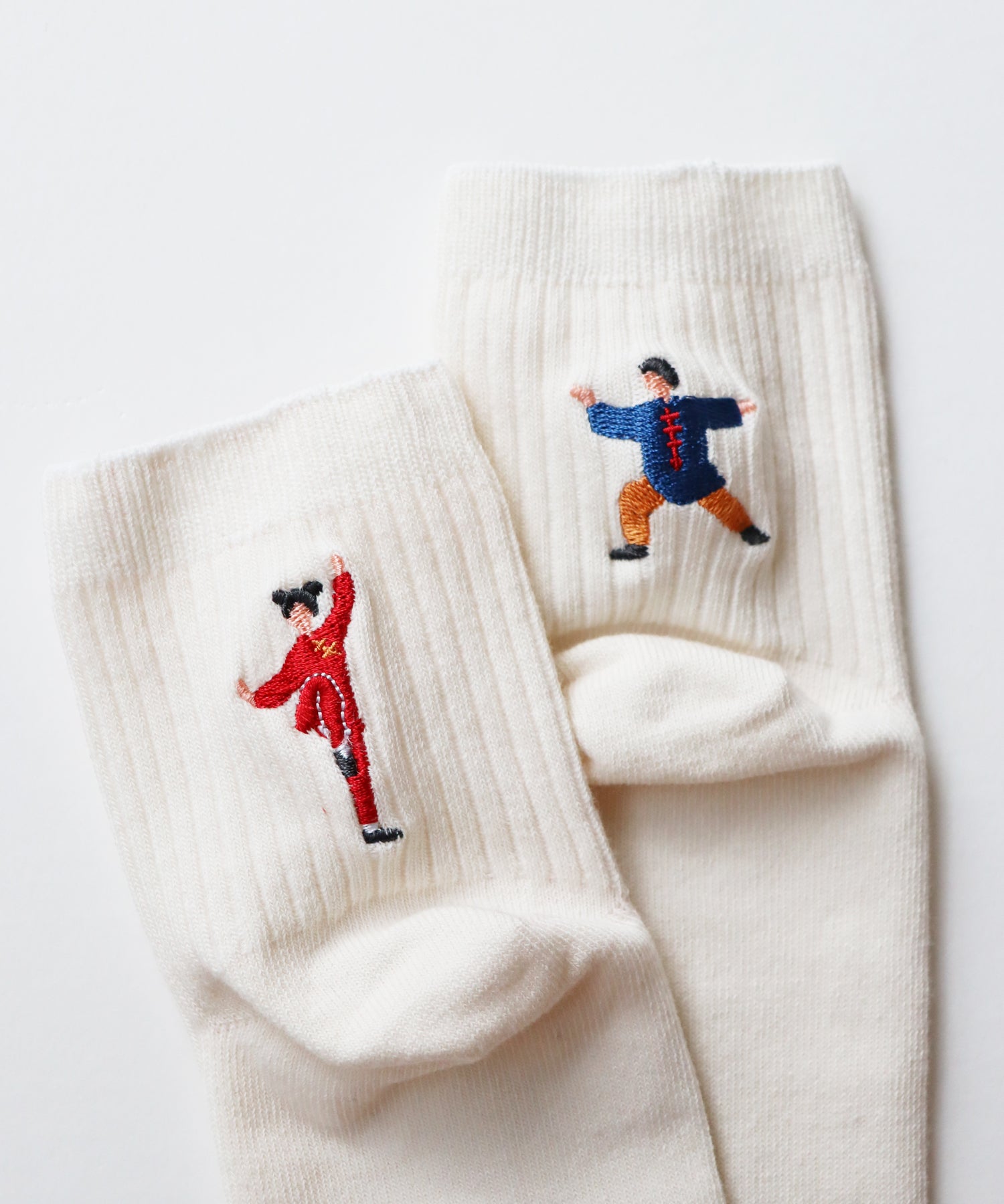 ★予約アイテム10％OFF★【2足組】カンフー刺繍 ショートソックス