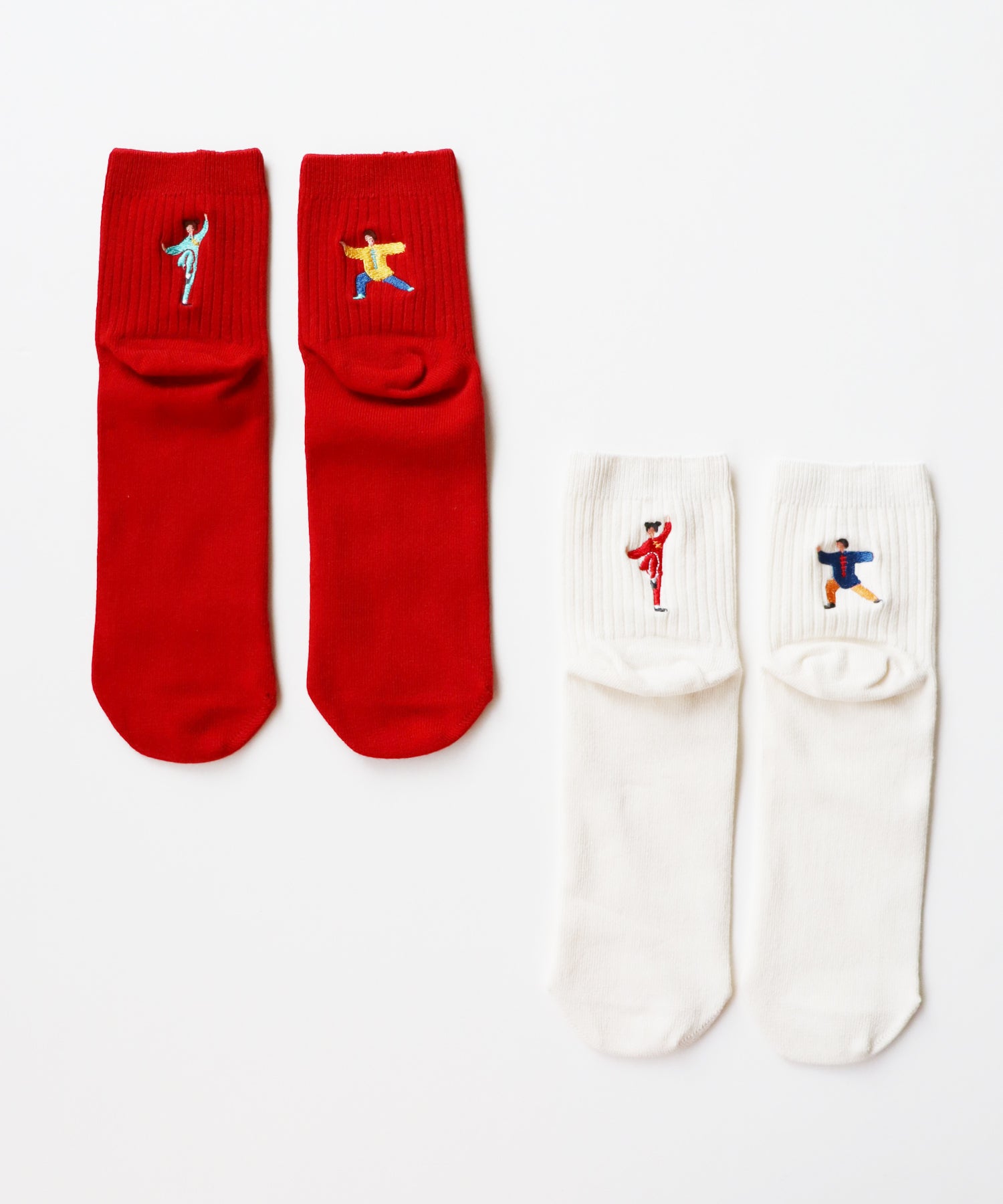 ★予約アイテム10％OFF★【2足組】カンフー刺繍 ショートソックス