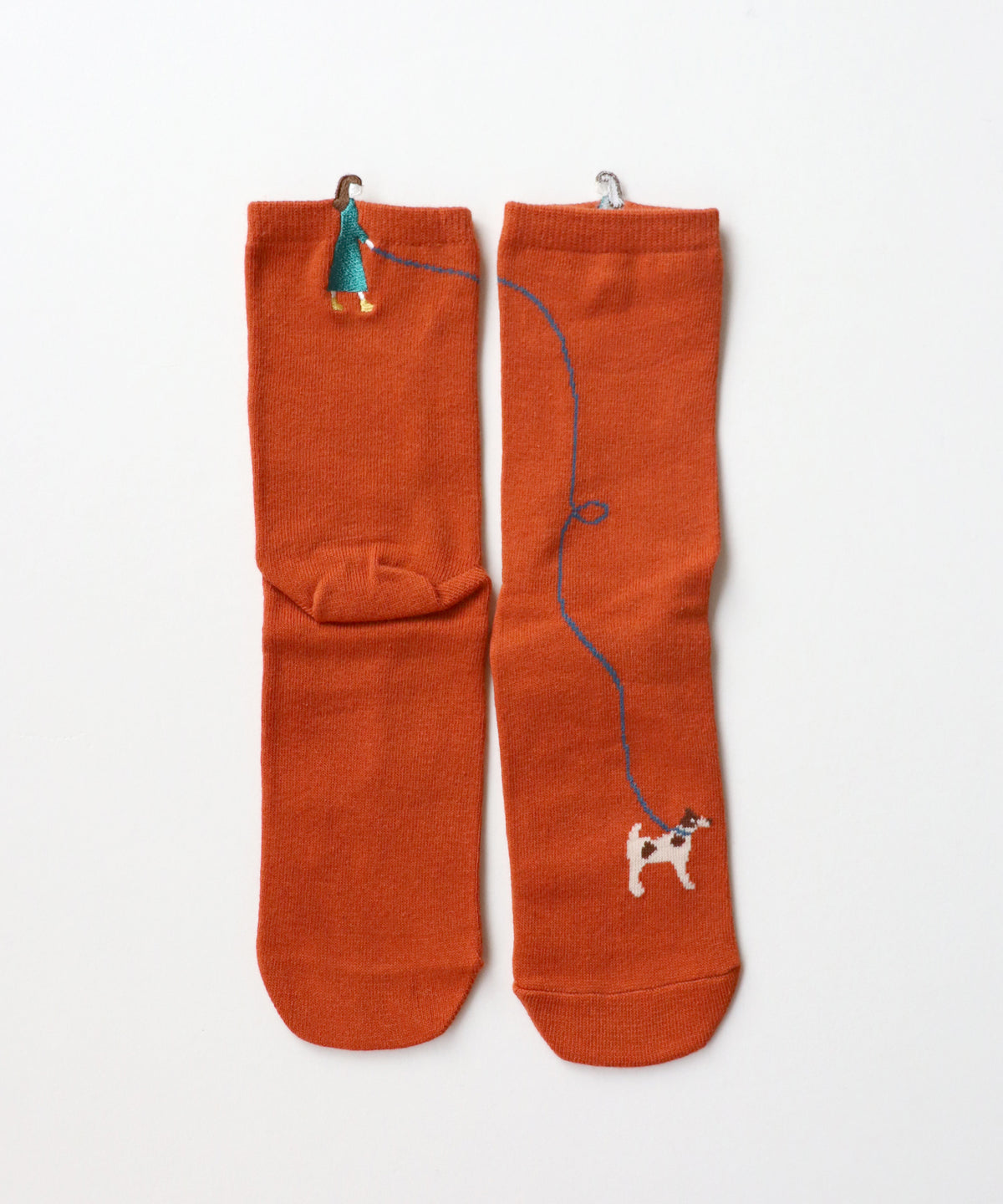 【2足セット】休日のひととき はみ出し刺繍 ショートソックス