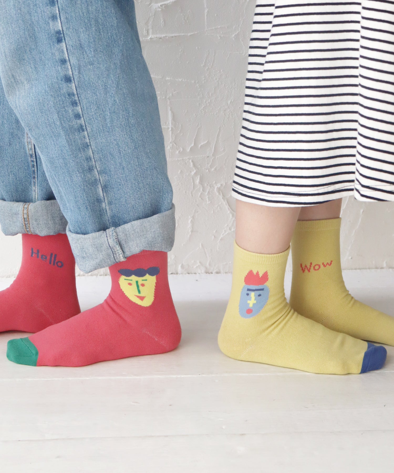 ★予約アイテム10％OFF★【2足組】Hello＆Wow ショートソックス