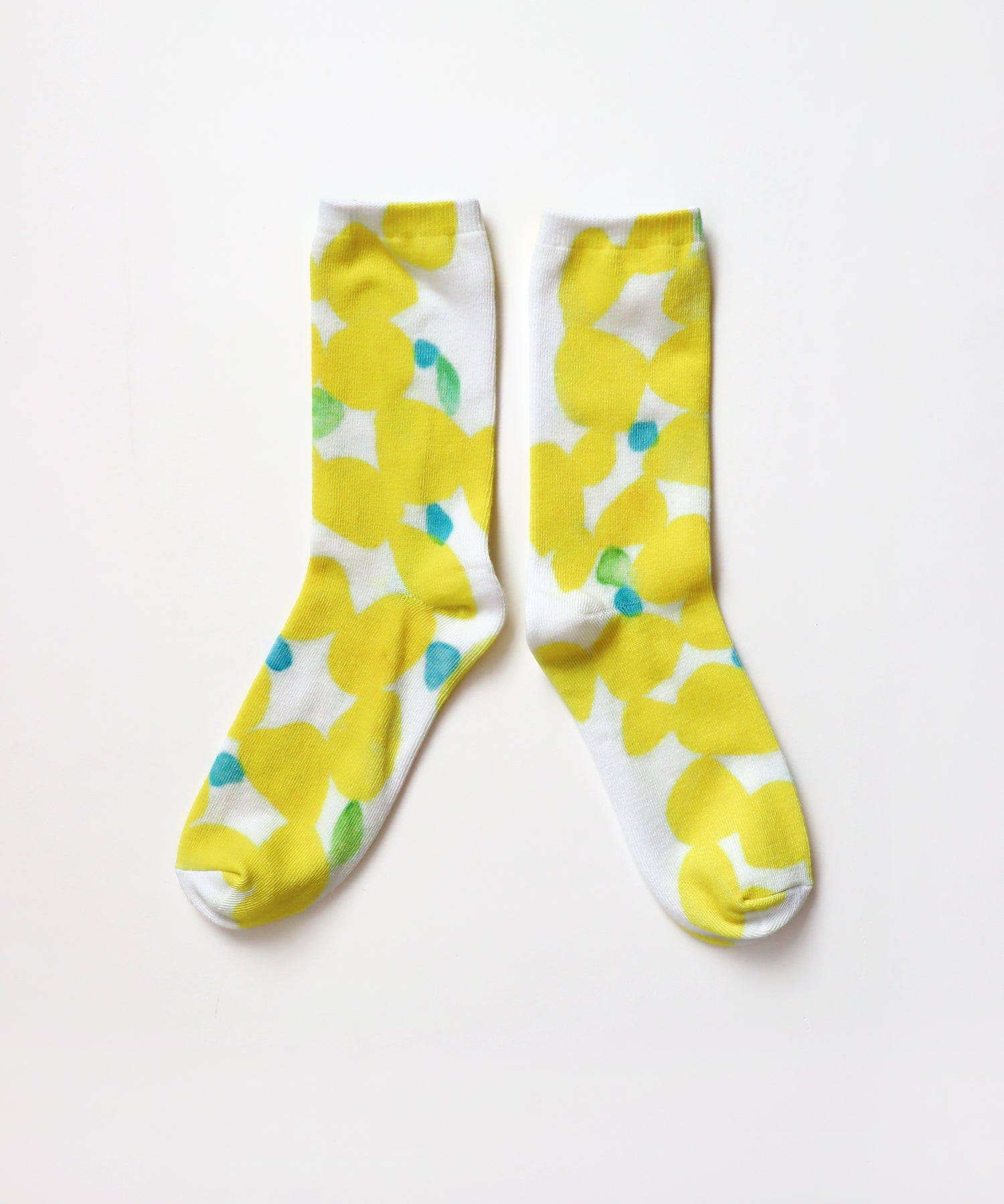 〈TIME SALE〉【2足組】レモンの風にのってプリント クルーソックス