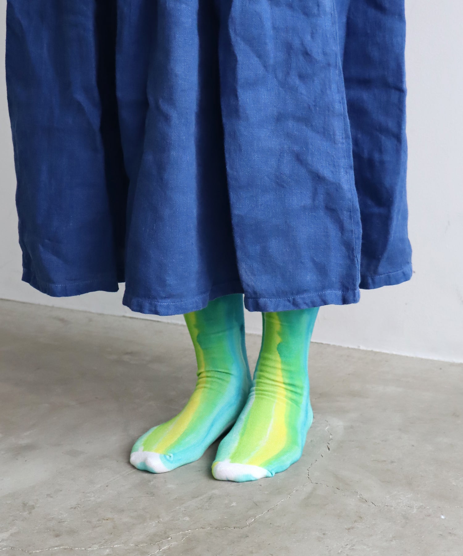 〈TIME SALE〉【2足組】レモンの風にのってプリント クルーソックス