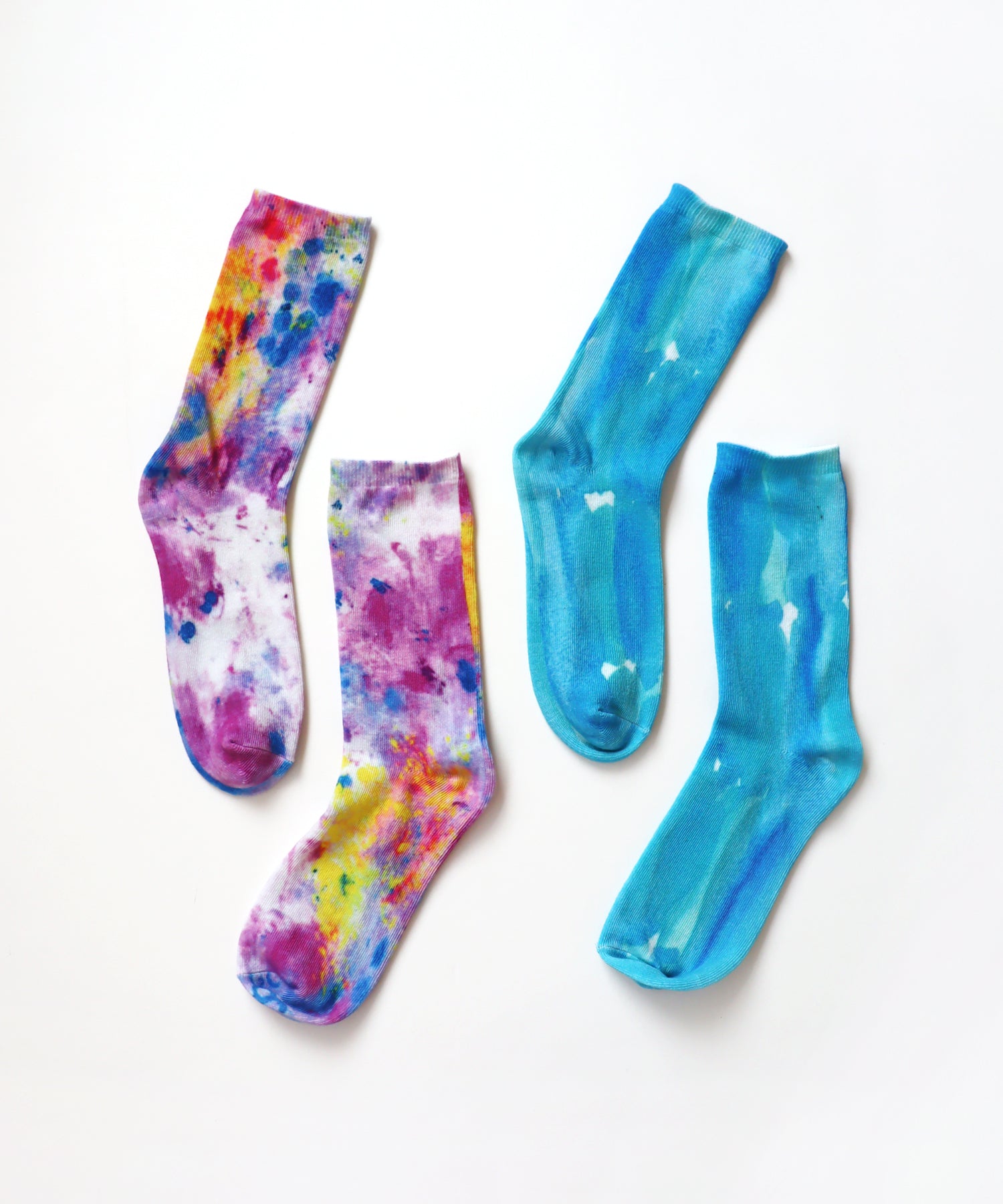 〈TIME SALE〉【2足組】青のねむり色のめざめ プリント クルーソックス