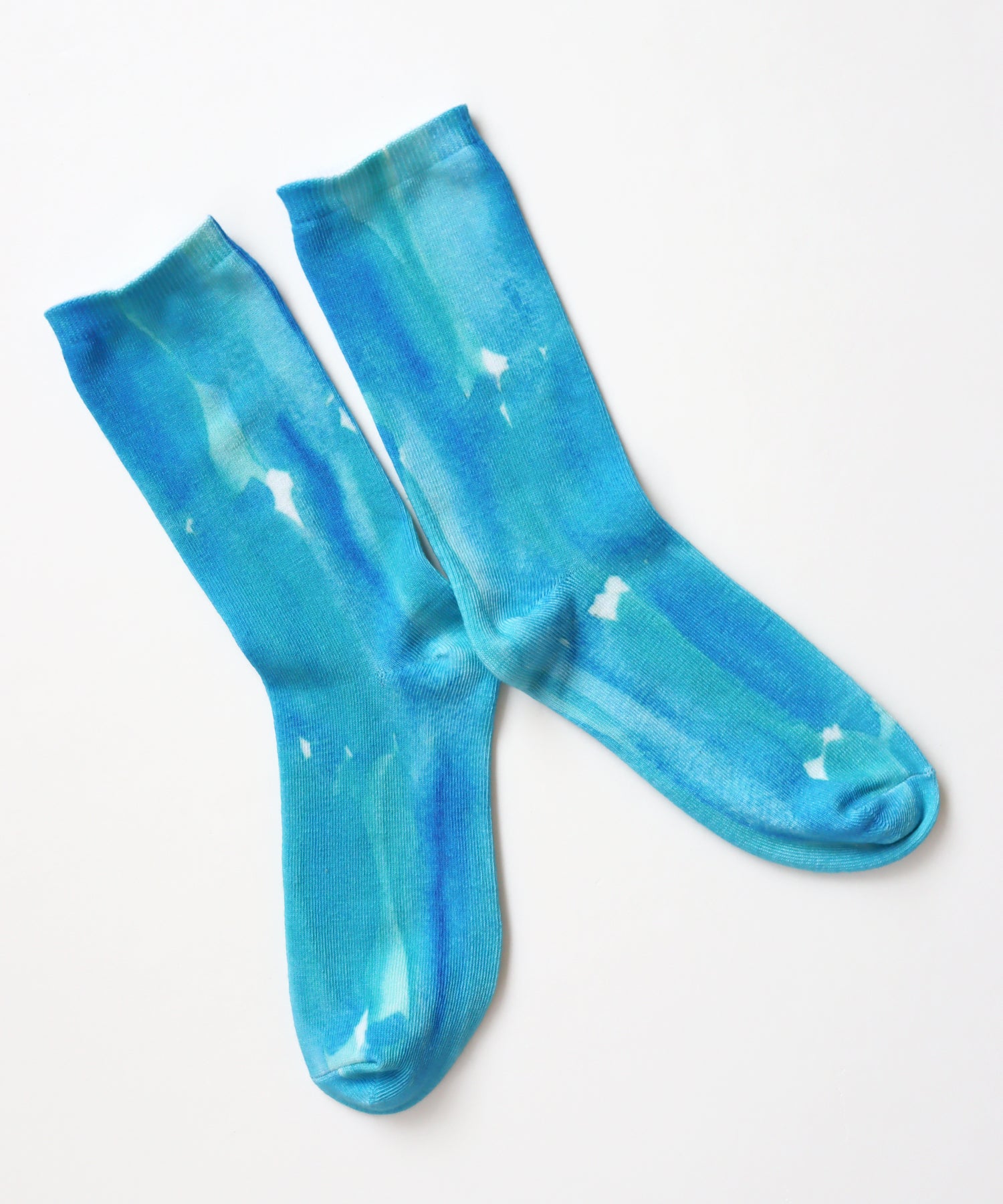 〈TIME SALE〉【2足組】青のねむり色のめざめ プリント クルーソックス