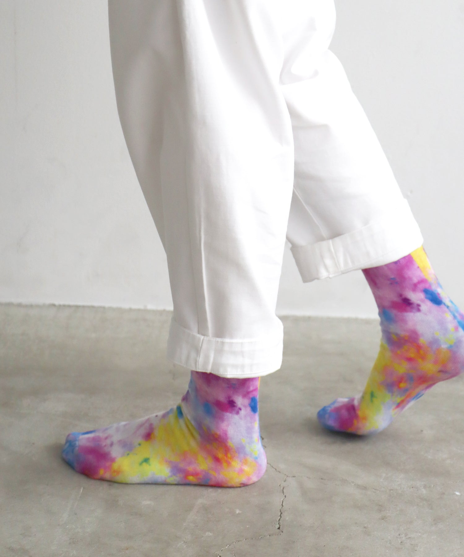 〈TIME SALE〉【2足組】青のねむり色のめざめ プリント クルーソックス