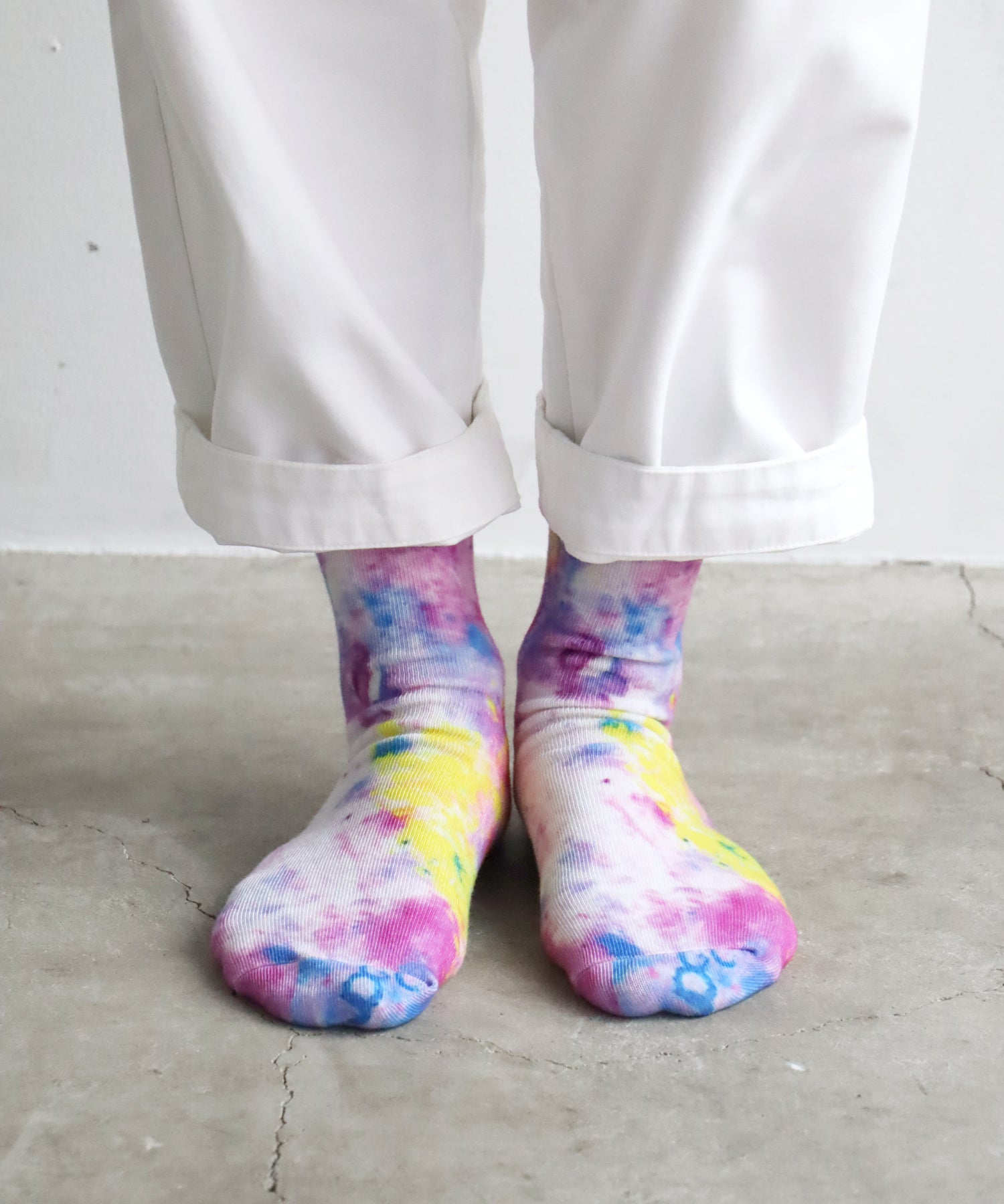 〈TIME SALE〉【2足組】青のねむり色のめざめ プリント クルーソックス