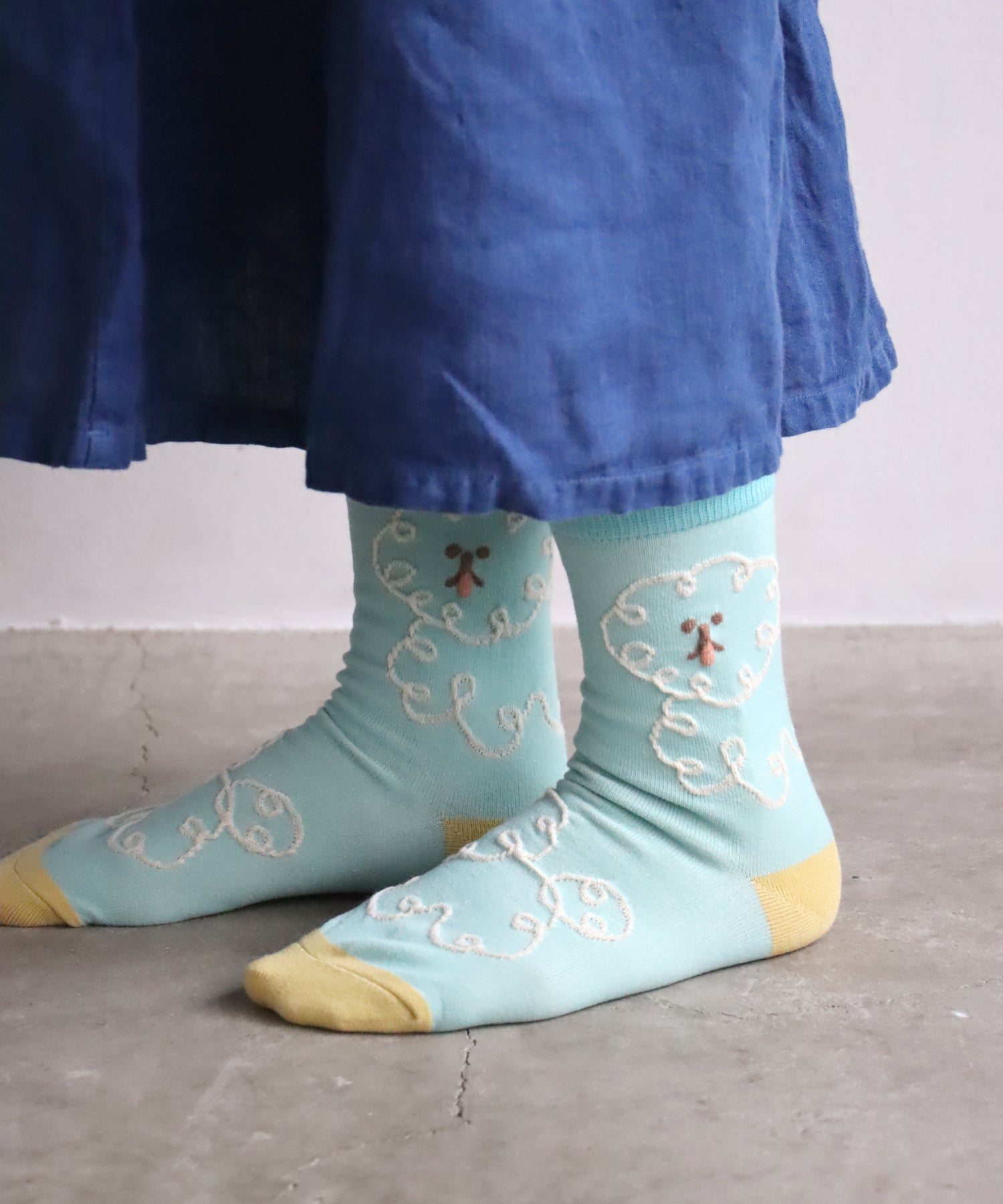 〈TIME SALE〉【2足組】ドローイングドッグ クルーソックス