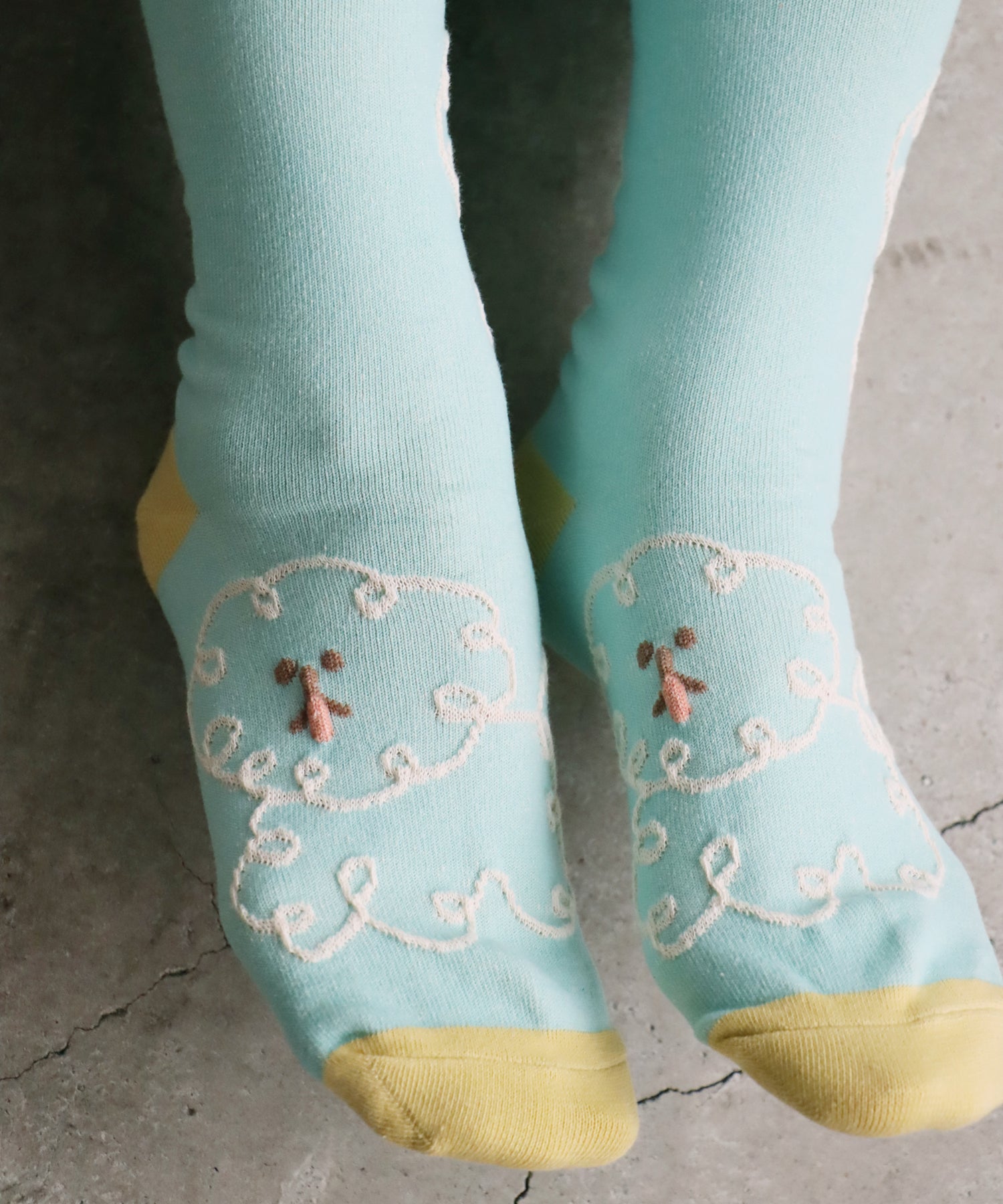 〈TIME SALE〉【2足組】ドローイングドッグ クルーソックス