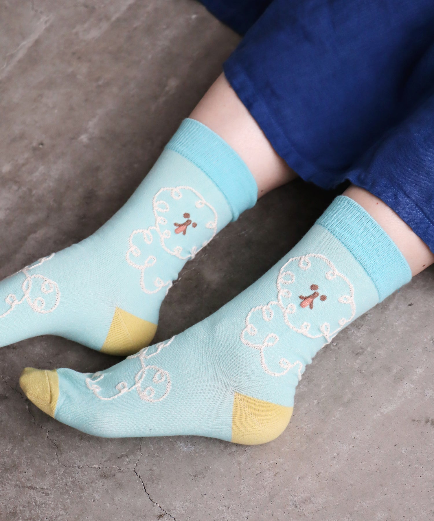 〈TIME SALE〉【2足組】ドローイングドッグ クルーソックス