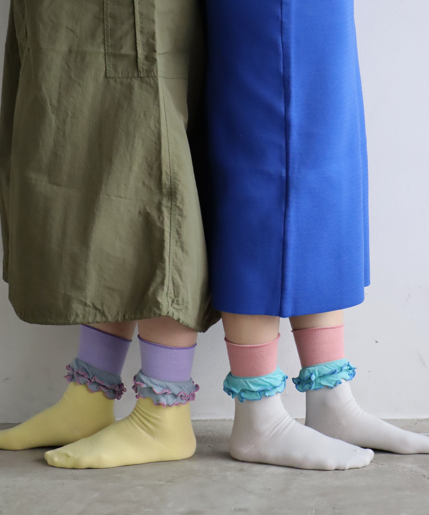 〈TIME SALE〉【2足組】ダブルフリル クルーソックス