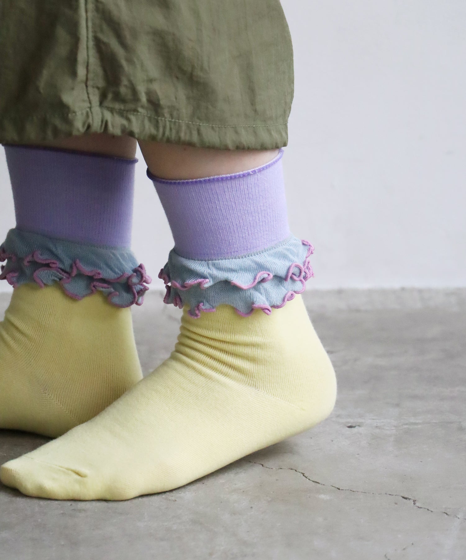 〈TIME SALE〉【2足組】ダブルフリル クルーソックス