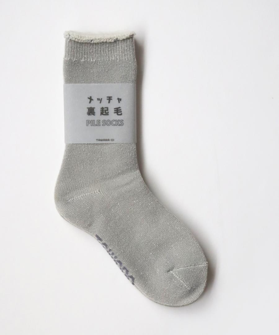 【1P】ふわふわ裏起毛パイル クルーソックス