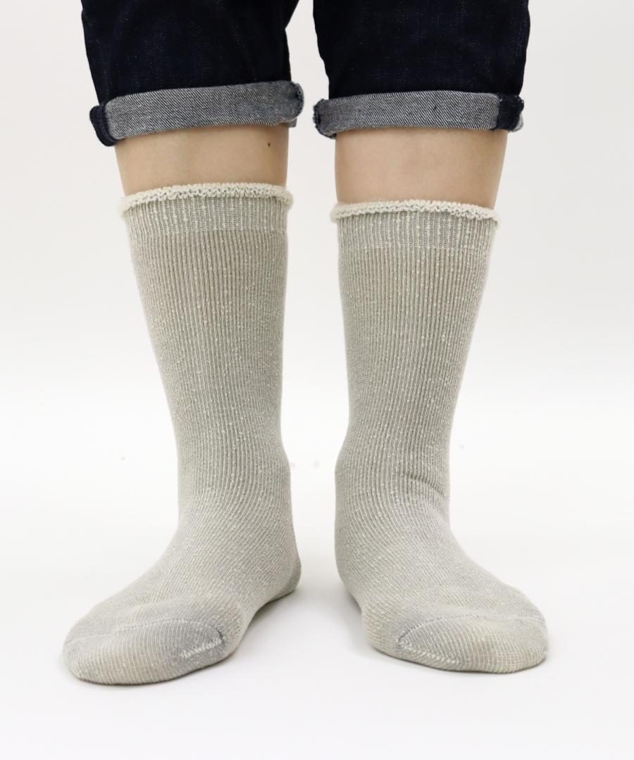 【1P】ふわふわ裏起毛パイル クルーソックス