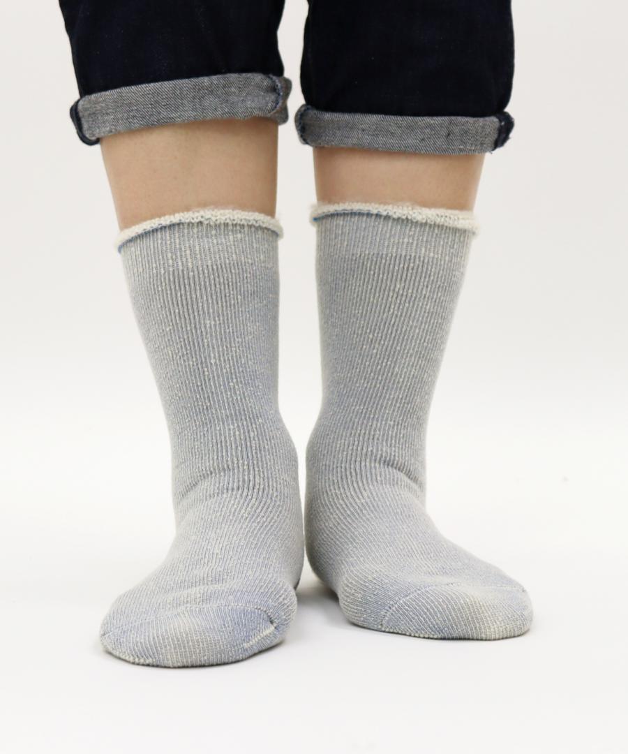 【1P】ふわふわ裏起毛パイル クルーソックス