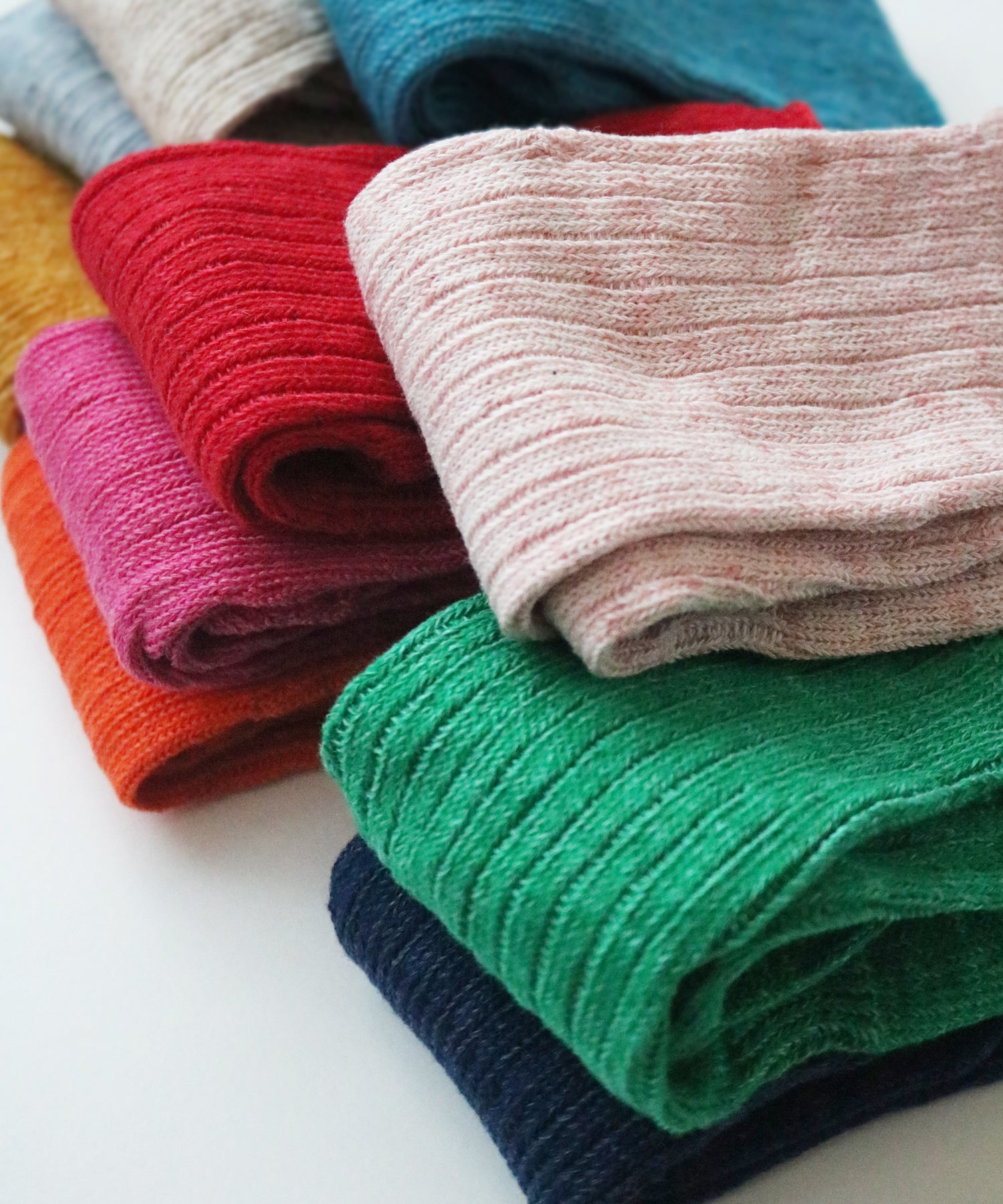 【1P】リネン×コットン リブ ショートソックス