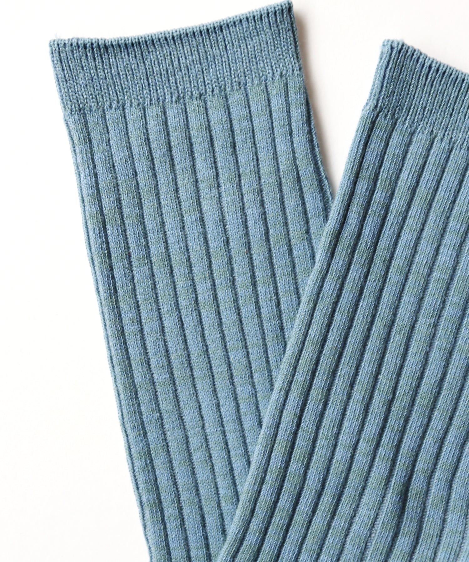 【1P】コットン リネン リブ クルーソックス