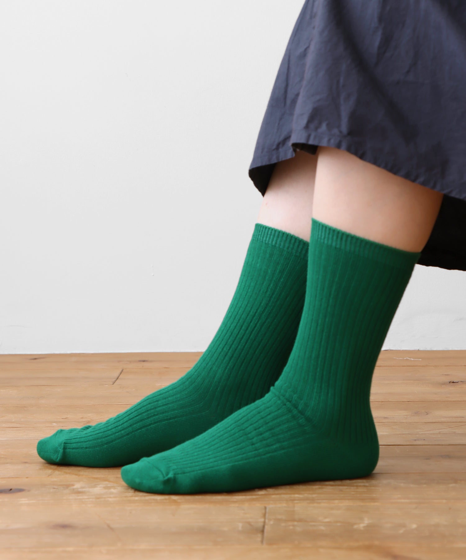 【1P】コットンリブ ベーシック クルーソックス