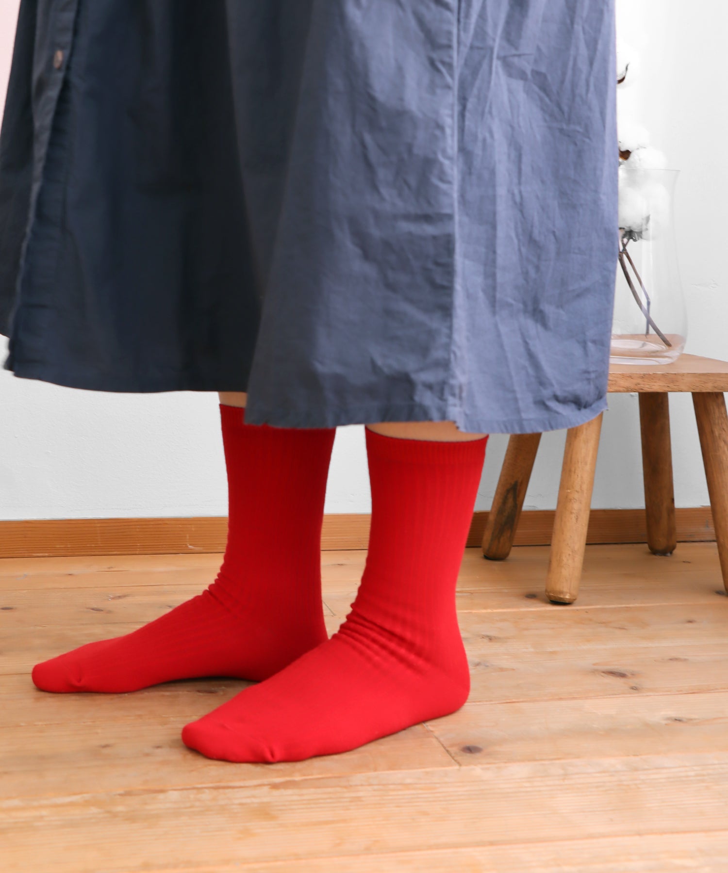 【1P】コットンリブ ベーシック クルーソックス