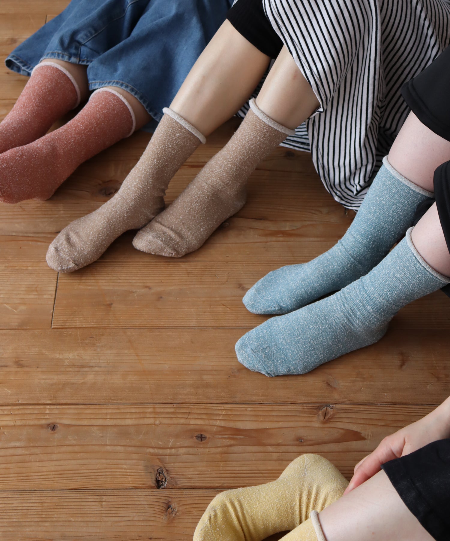 【1P】内側エコシルク ゴムなしクルーソックス