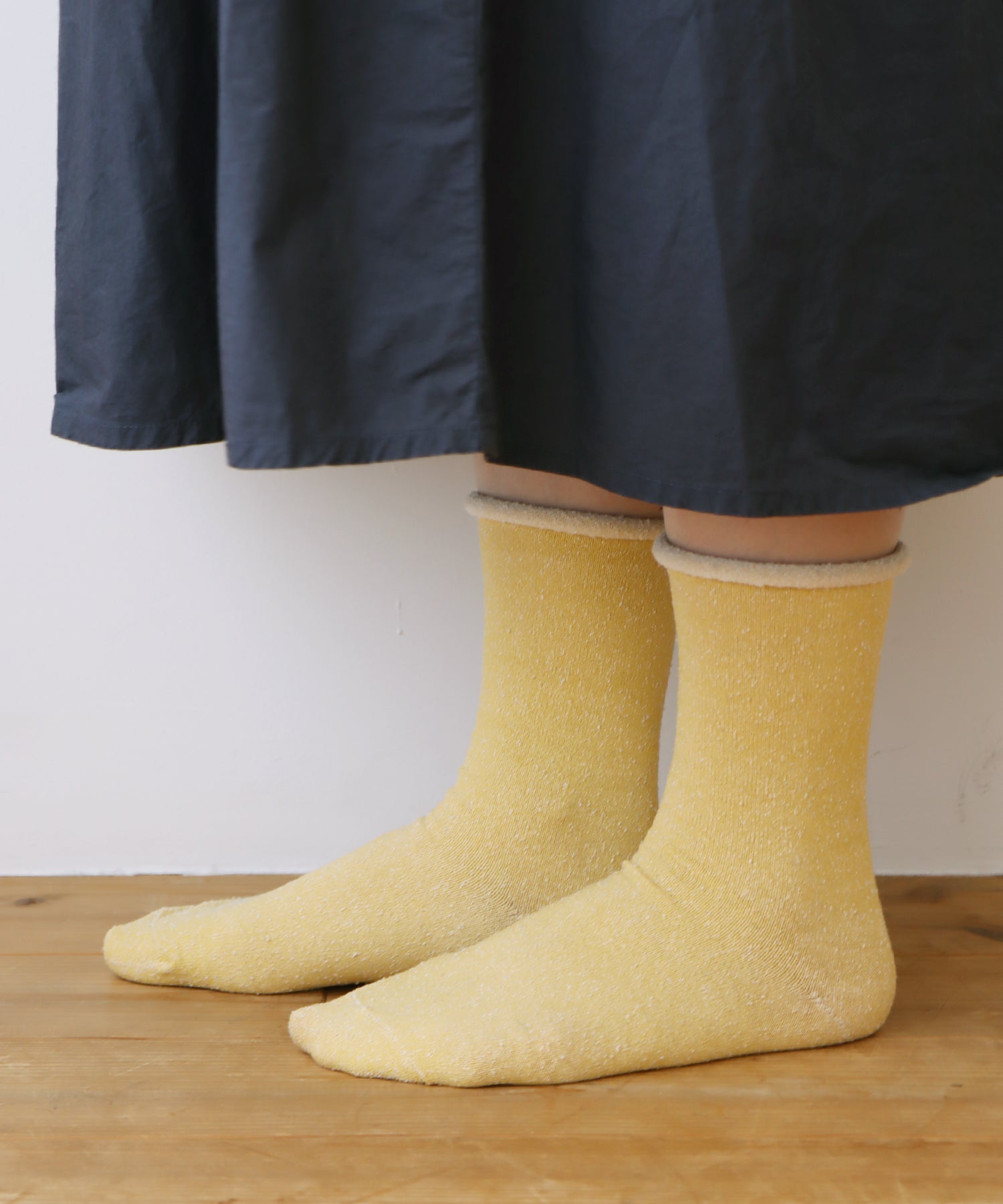 【1P】内側エコシルク ゴムなしクルーソックス