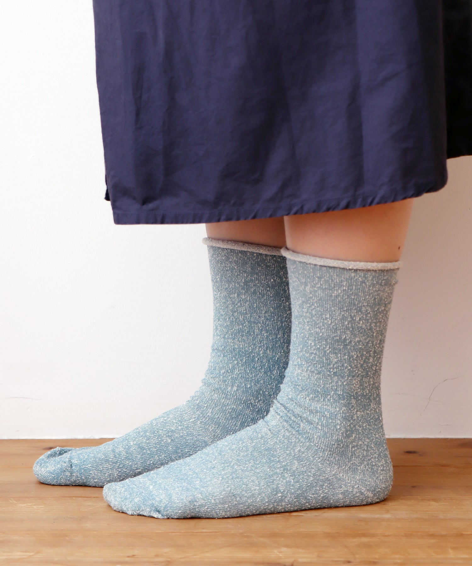 【1P】内側エコシルク ゴムなしクルーソックス