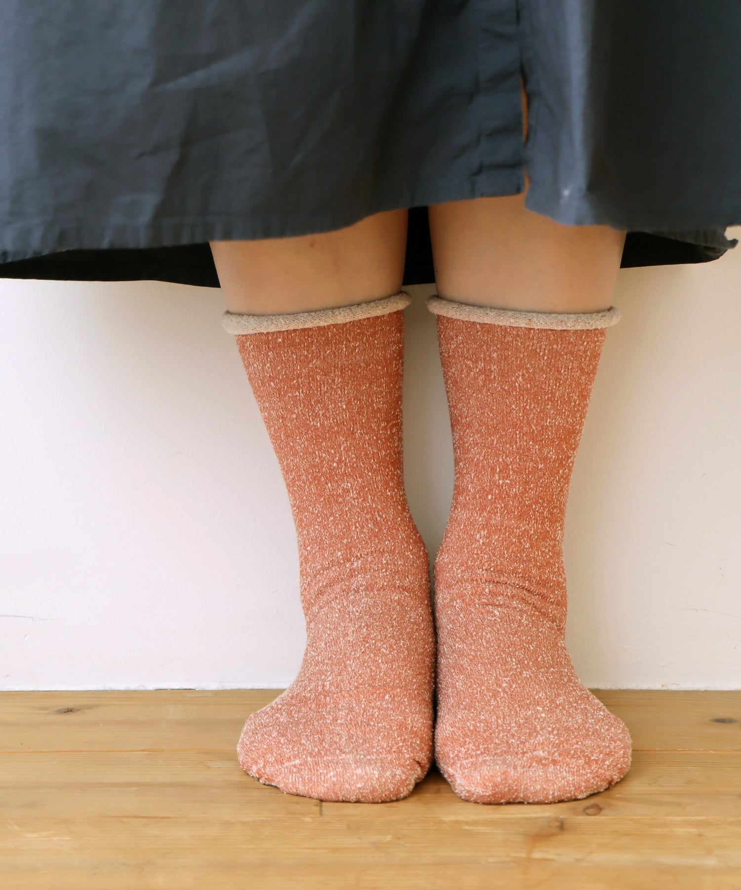 【1P】内側エコシルク ゴムなしクルーソックス