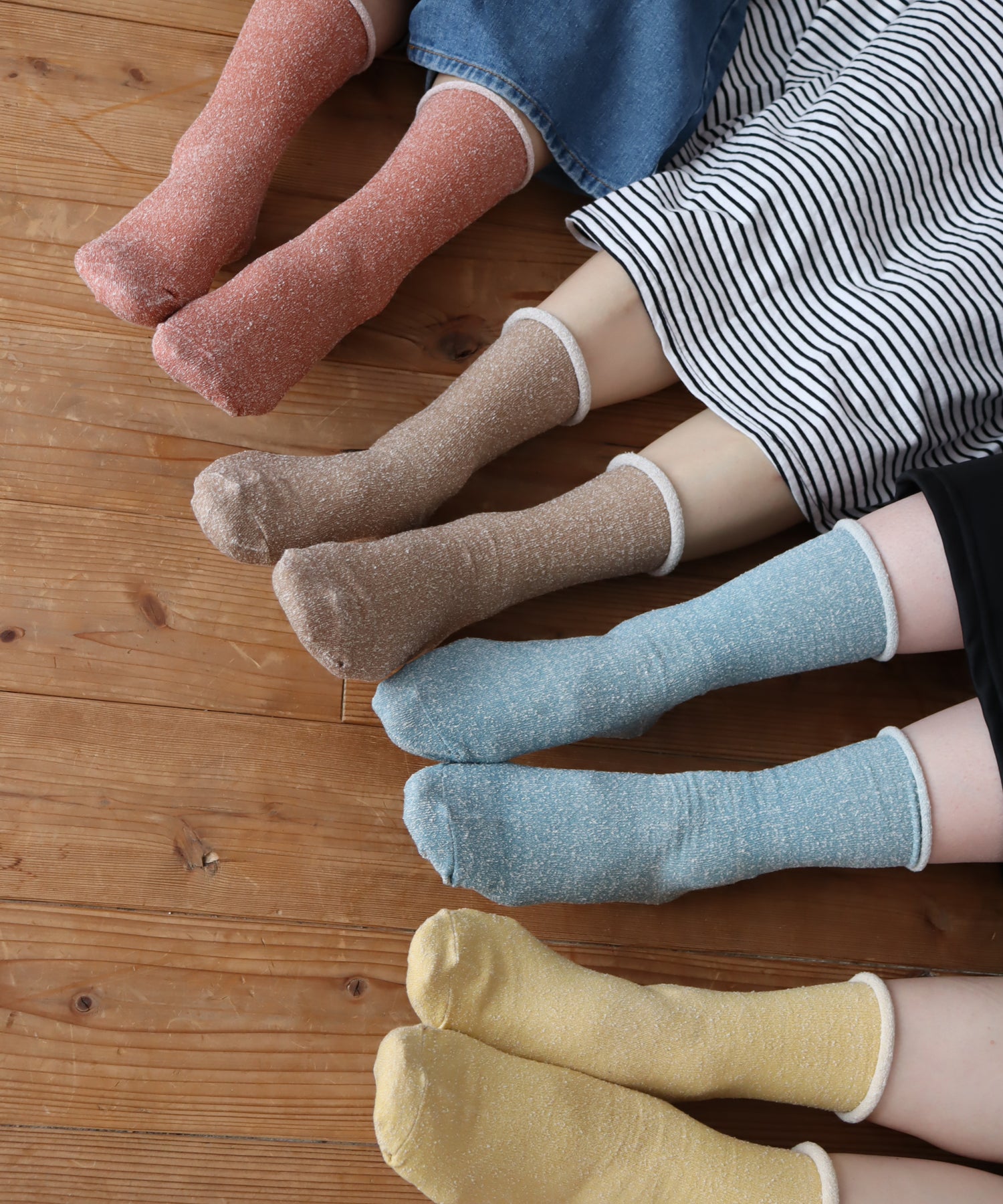 【1P】内側エコシルク ゴムなしクルーソックス