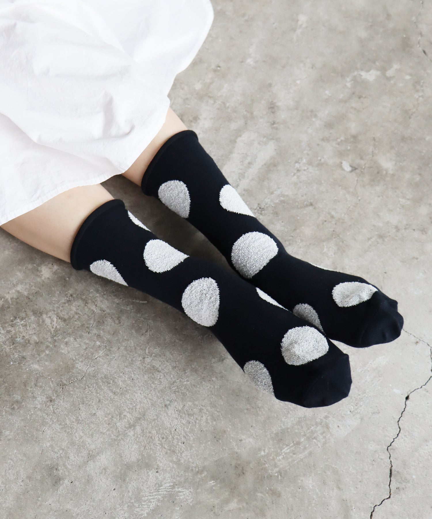 【1P】デイリードットクルーソックス