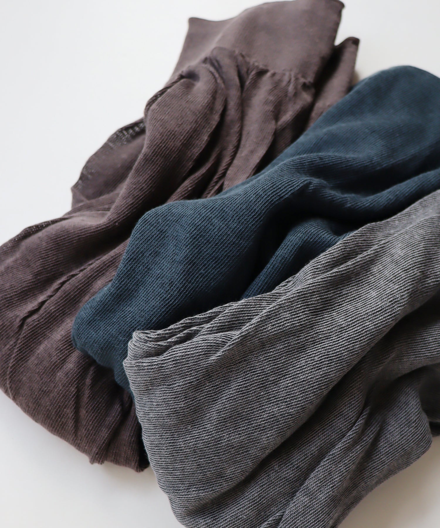 涼しい秋色のゆるっとガーゼ編み コットン レギンス