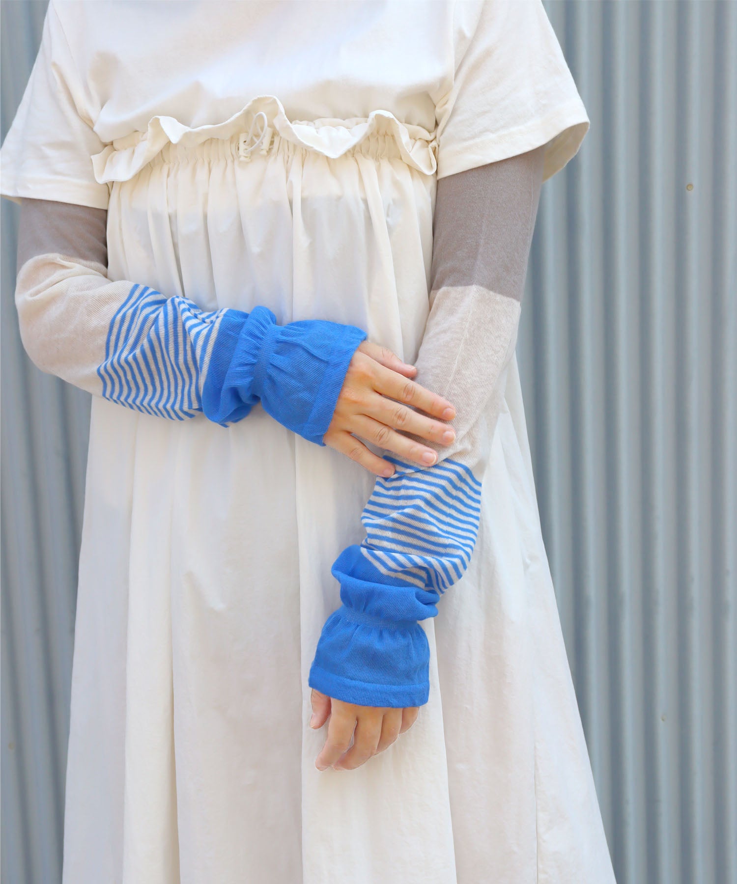 《ＵＶカット》ブライトボーダー アームカバー