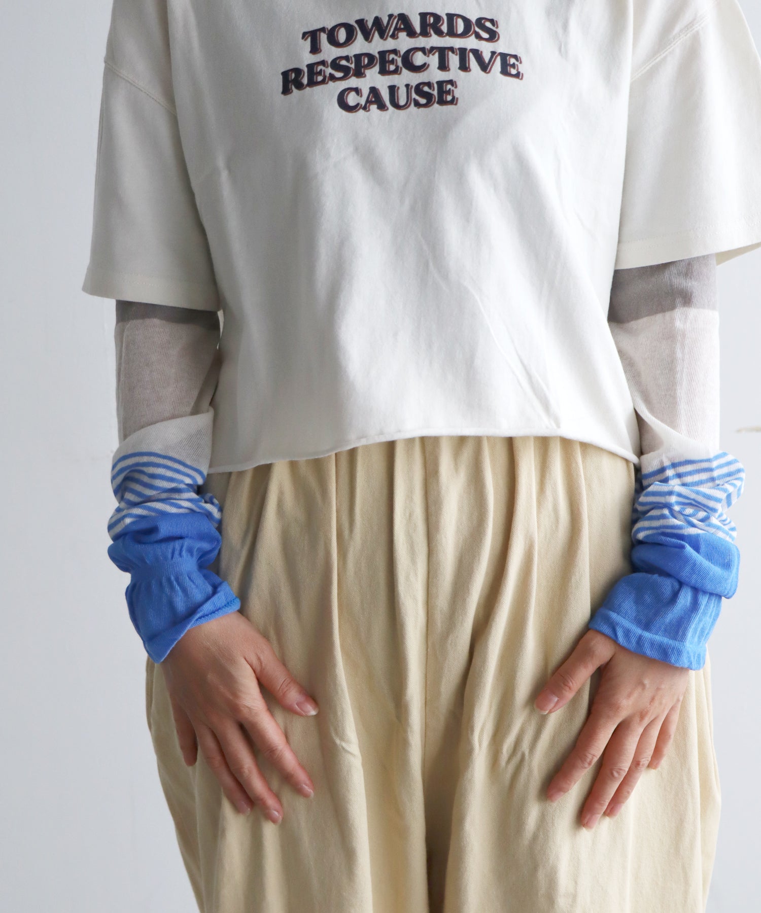 《ＵＶカット》ブライトボーダー アームカバー