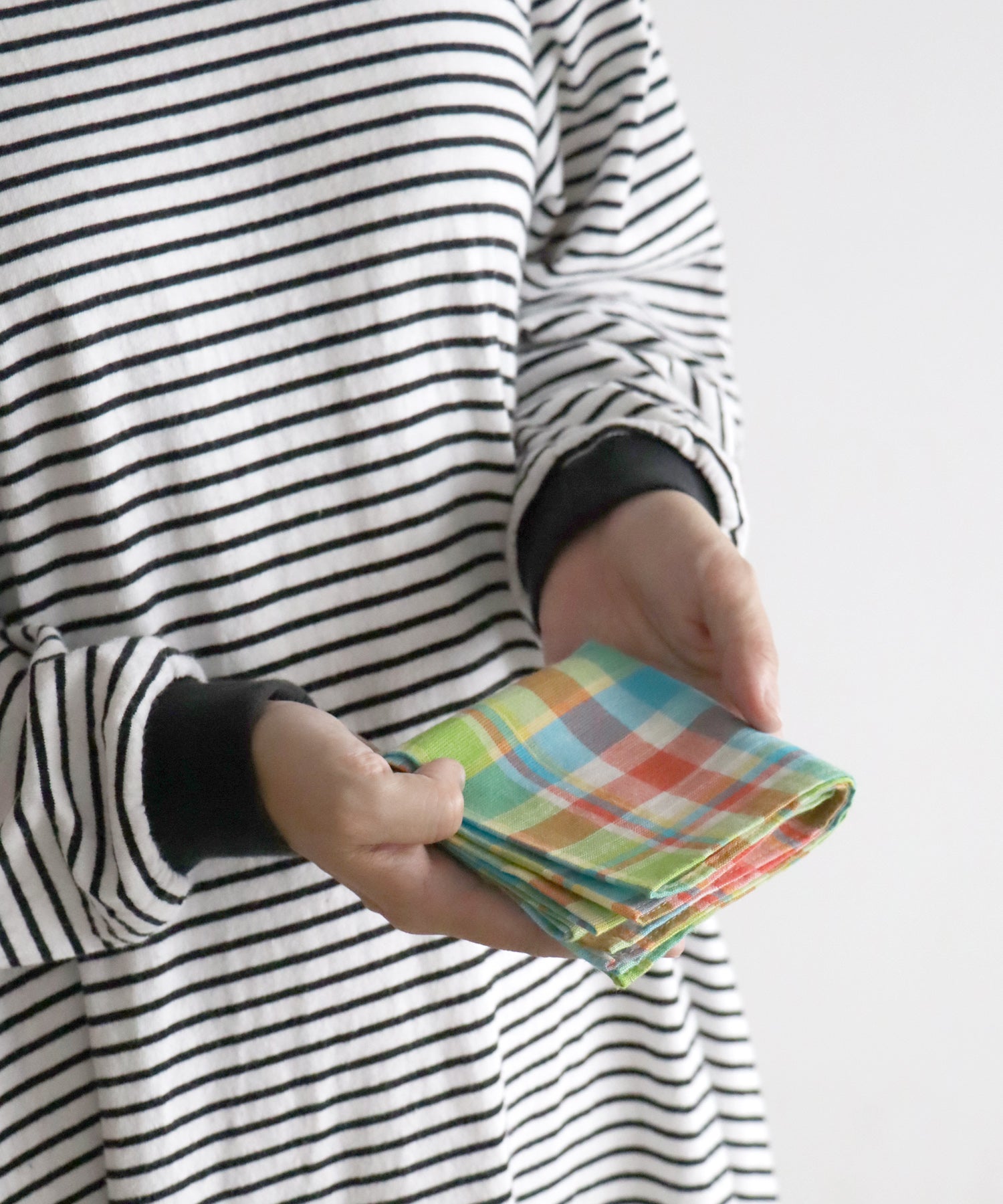 インド チェック ハンカチ