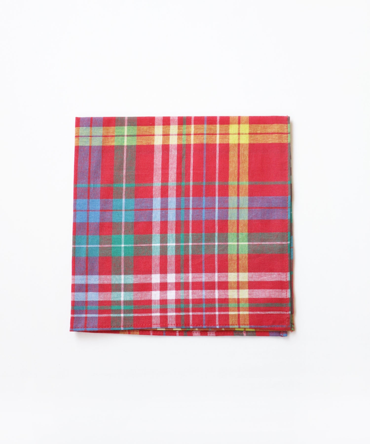 インド チェック ハンカチ