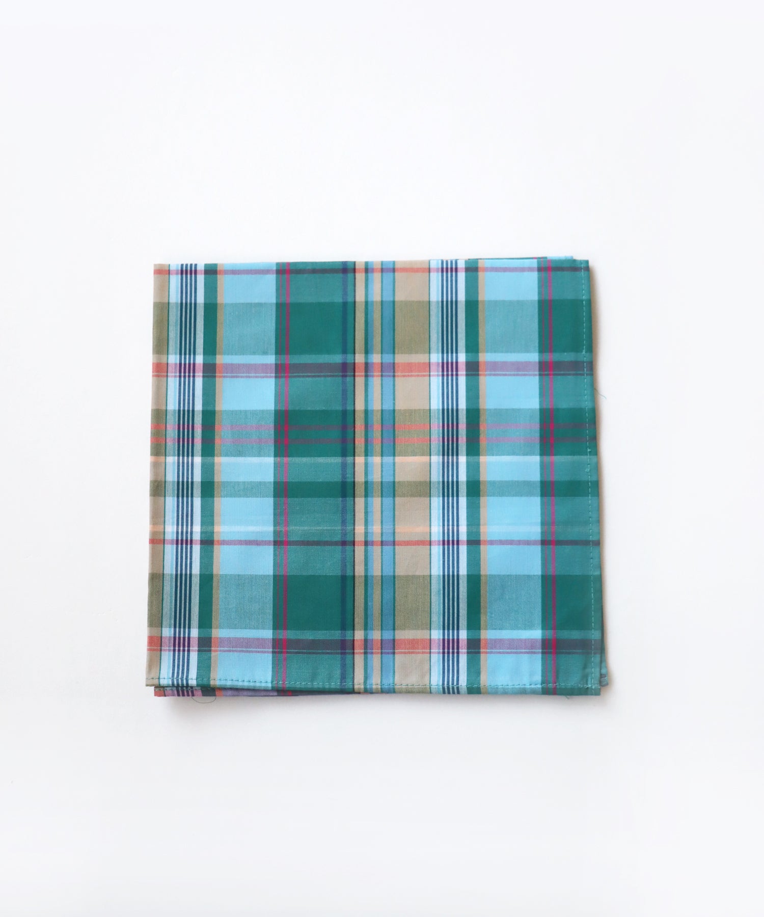 インド チェック ハンカチ