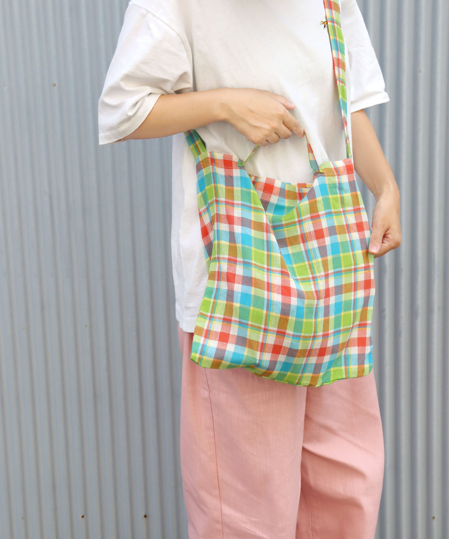 インドチェック ショルダーバッグ